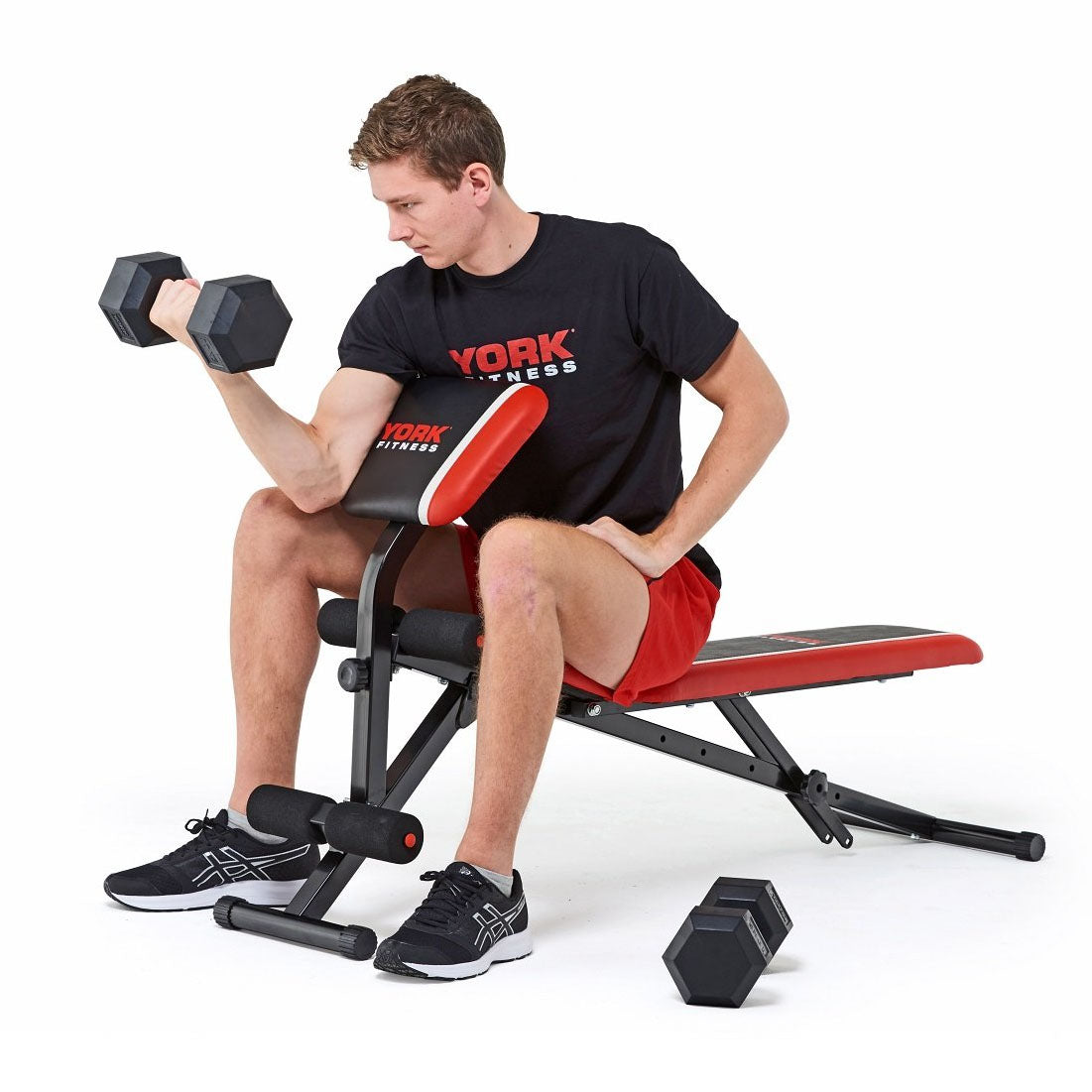 |York Warrior 2 in 1 Dumbbell and Ab Bench with Curl 3|