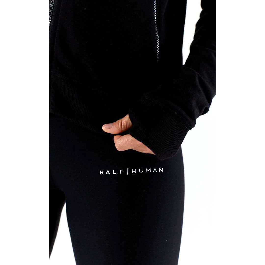 |Half Human Ladies Zip Hoodie - Logo|