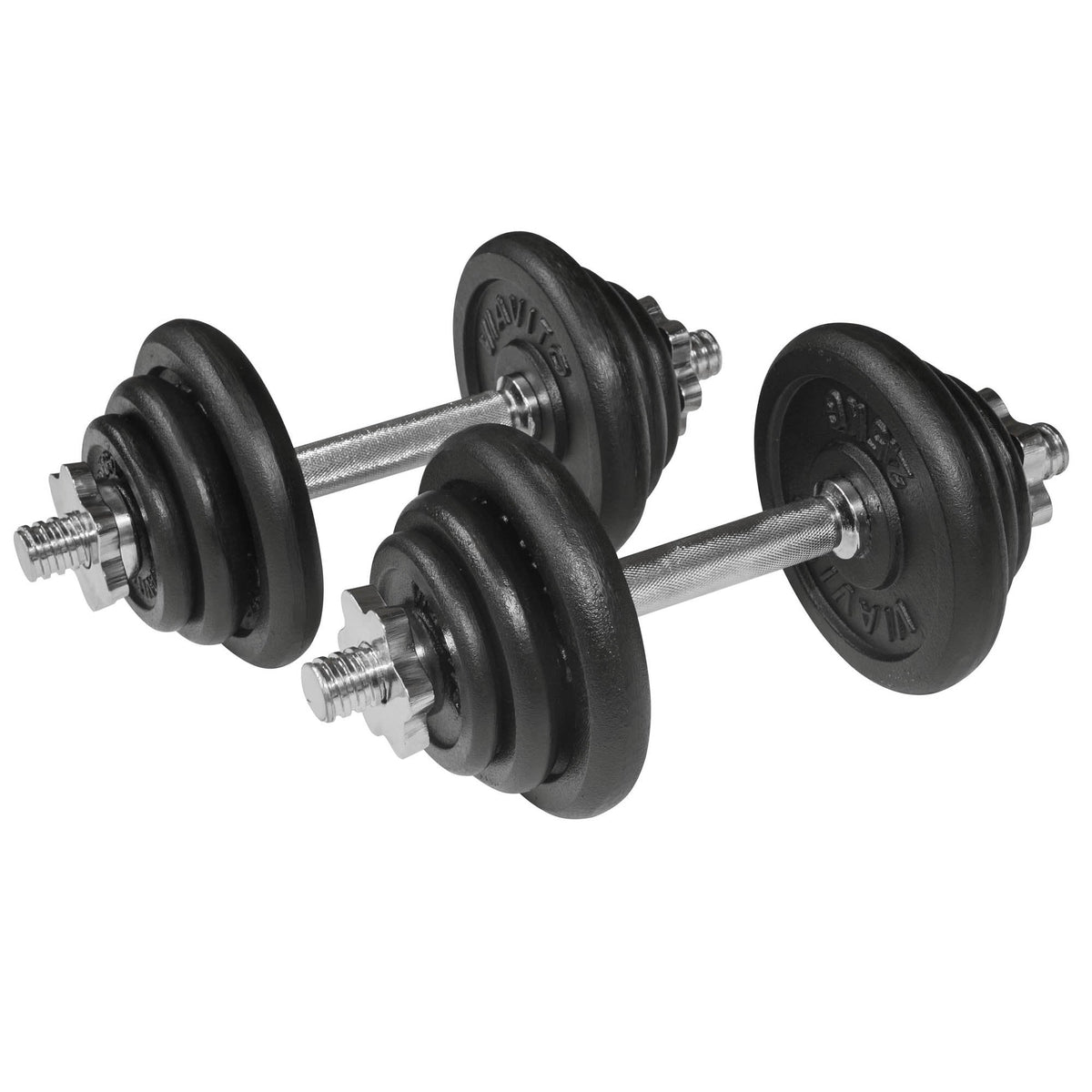 |Viavito 20kg Black Cast Iron Dumbbell Set - Dumbbells1|