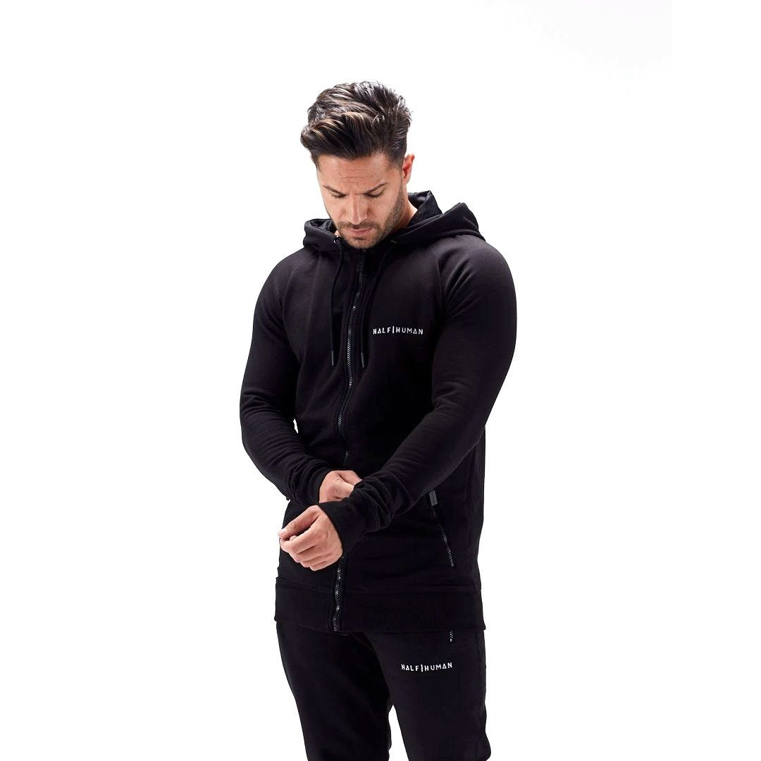 |Half Human Mens Zip Hoodie|