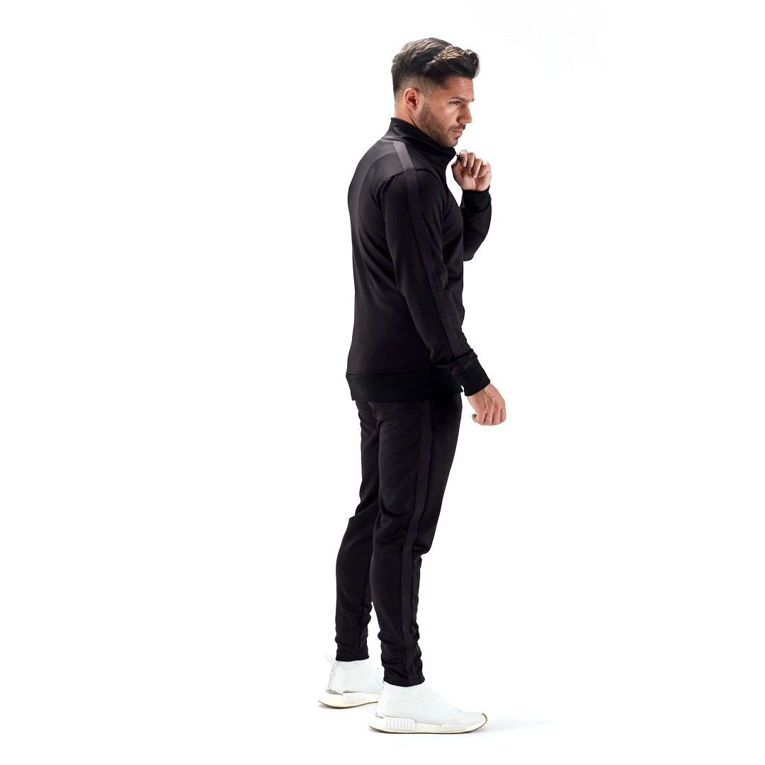 |Half Human Mens Poly Track Jacket - Model Back|