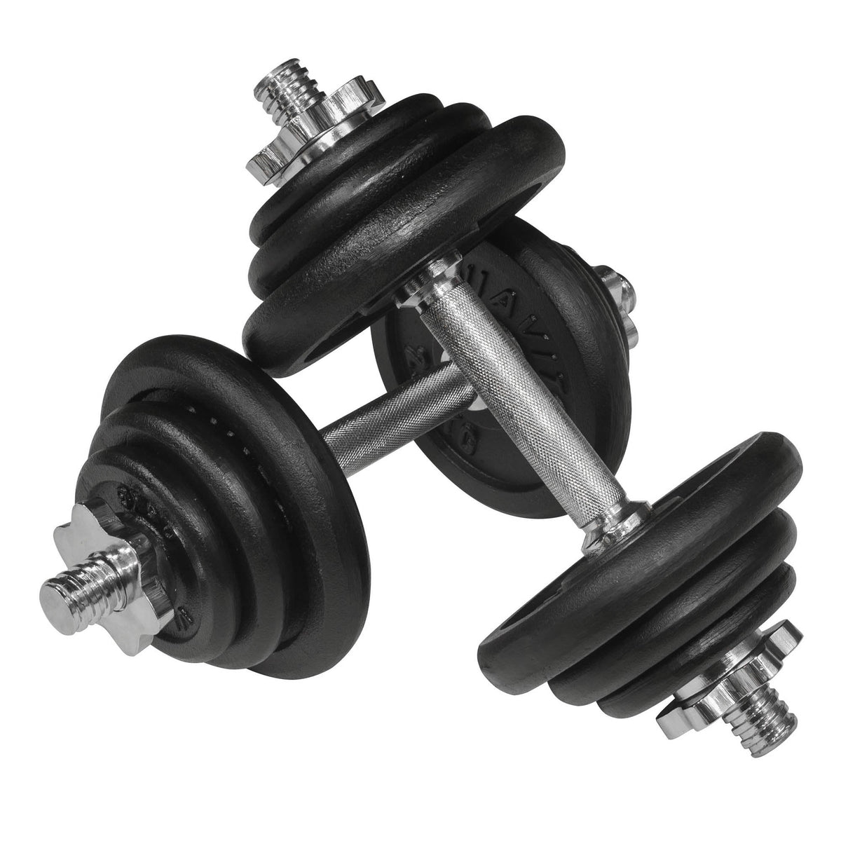 |Viavito 20kg Black Cast Iron Dumbbell Set - Dumbbells|
