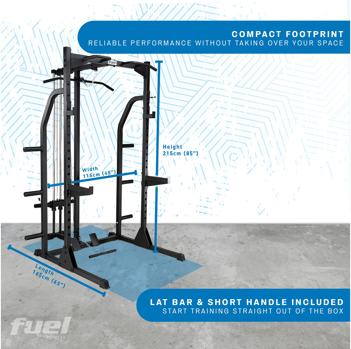 Fuel Fitness Power Rack with Hi-Lo Pulley