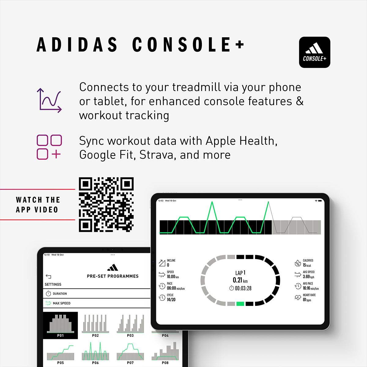 adidas T-25 Bluetooth Folding Treadmill