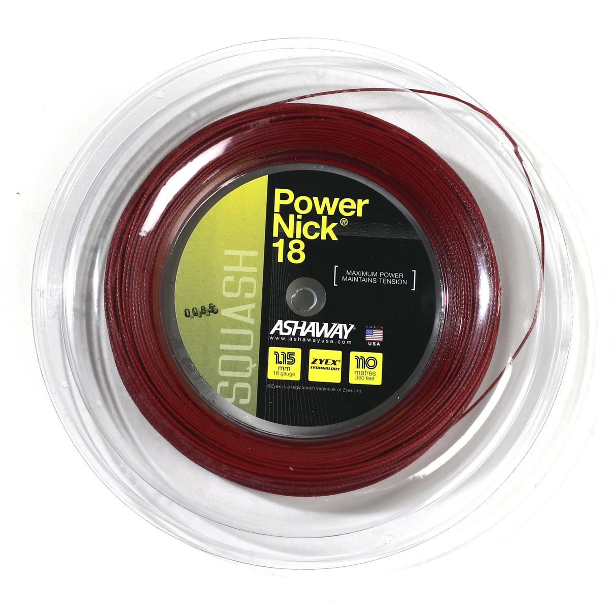 |Ashaway PowerNick 18 Squash String-110m Reel|