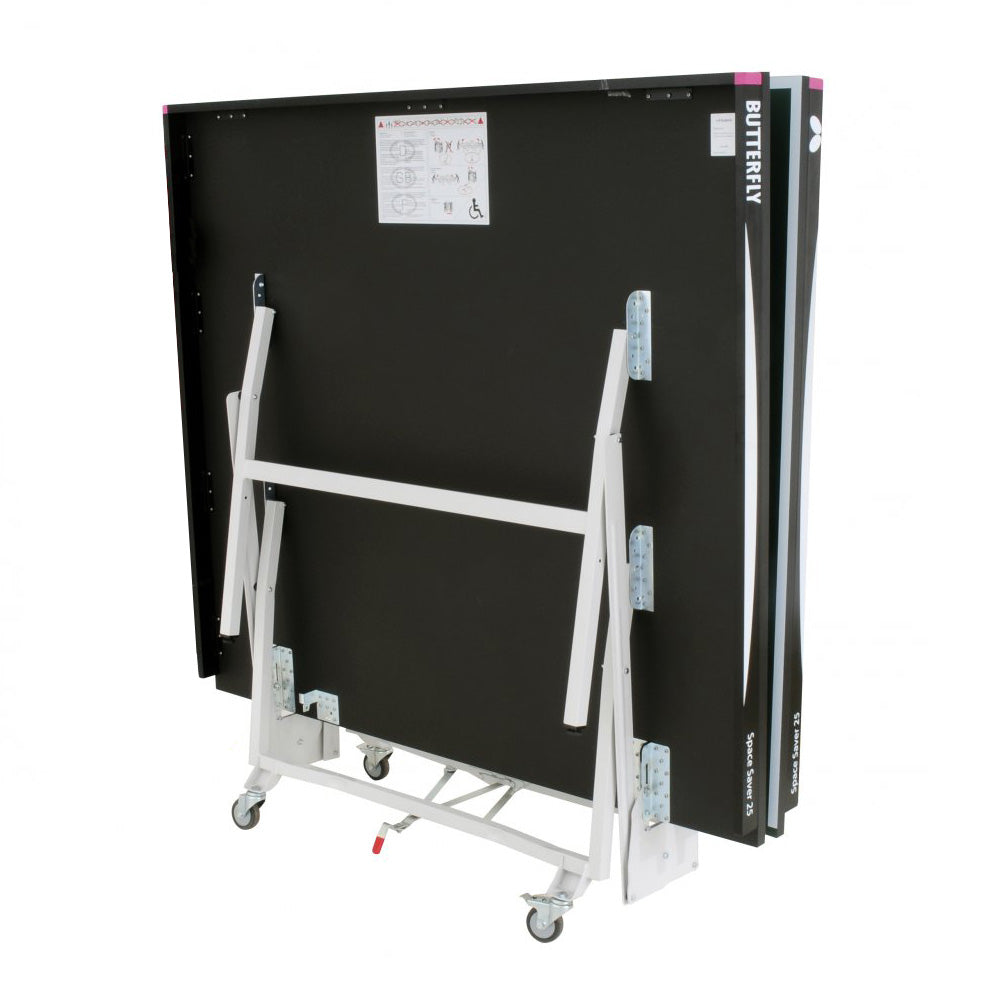 |Butterfly Space Saver Rollaway 25 Indoor Table Tennis Table - Folded|