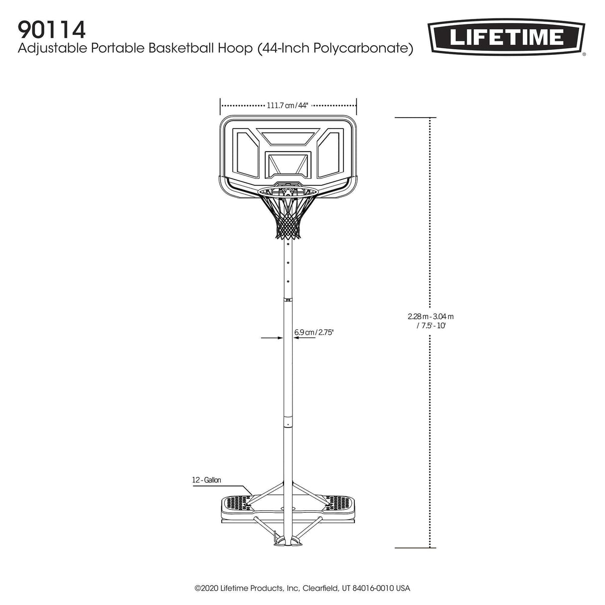 Lifetime Fusion 44 inch Basketball System