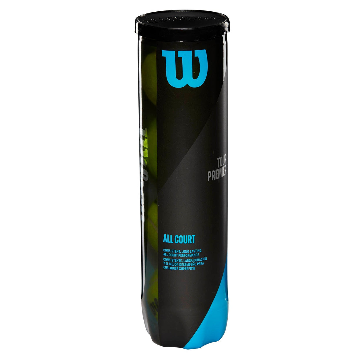 |Wilson Tour Premier All Court Tennis Balls - Tube of 4 - Side|