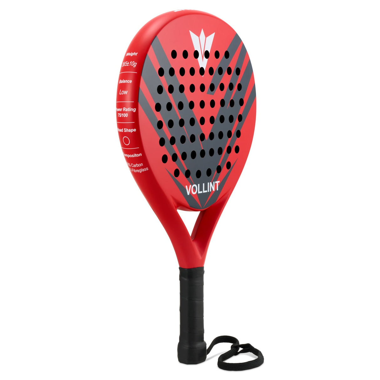 Vollint Velocity Padel Racket - Red Angled