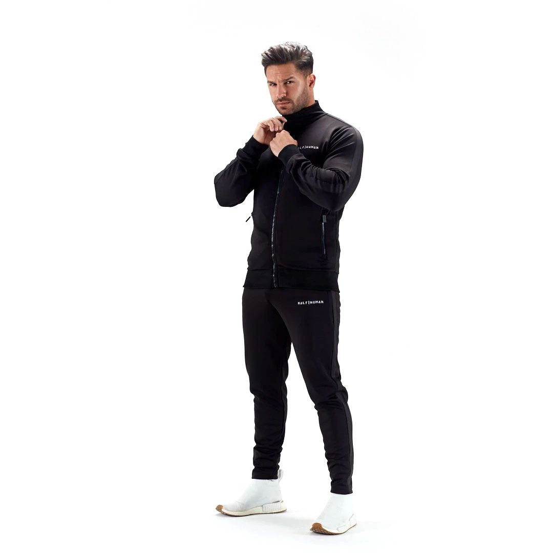|Half Human Mens Poly Track Jacket - Model|