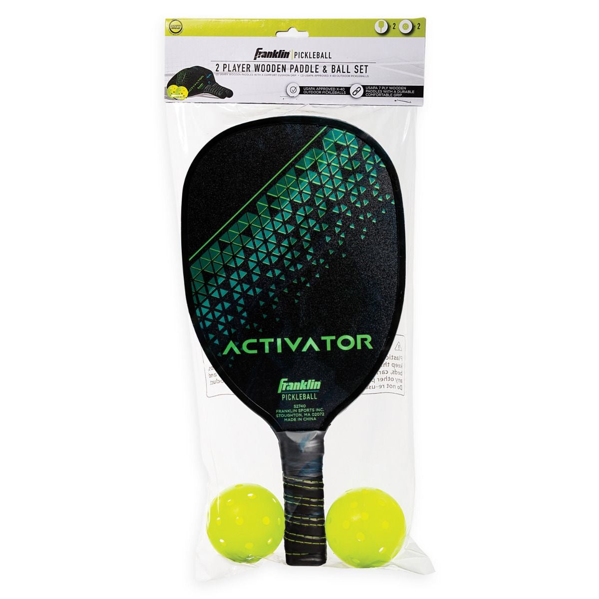 |Franklin Activator 2 Player Pickleball Paddle and Ball Set packaging|