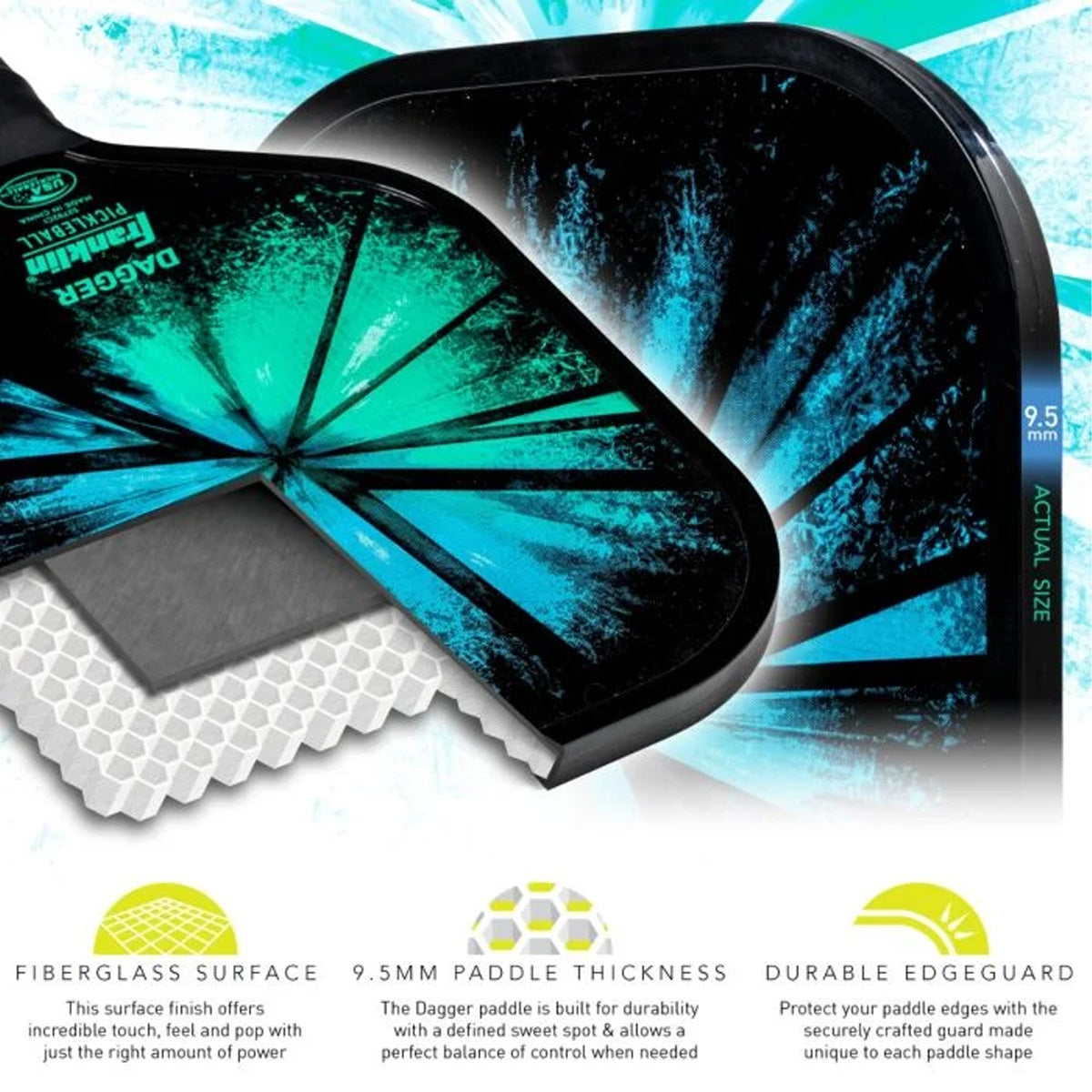 |Franklin Dagger 2 Player Pickleball Paddle and Ball Info2|