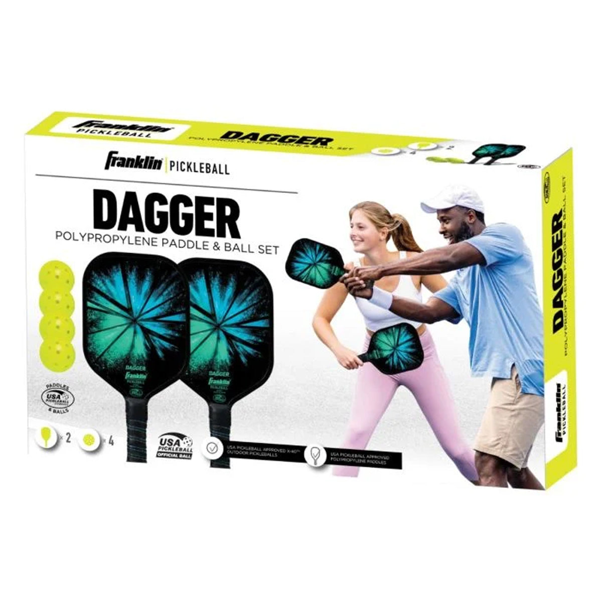 |Franklin Dagger 2 Player Pickleball Paddle and Ball Set box|