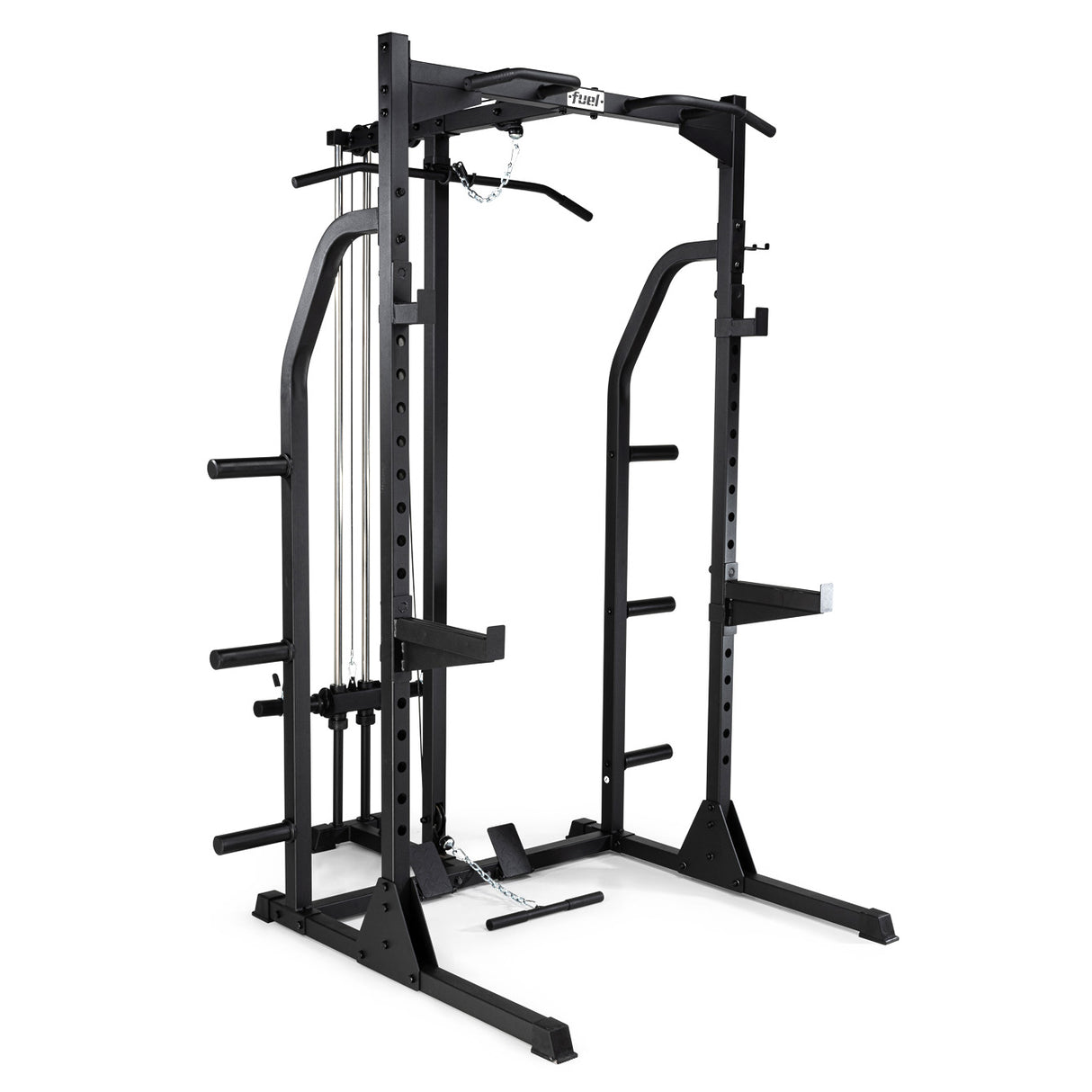 Fuel Fitness Power Rack with Hi-Lo Pulley and FID Weight Bench
