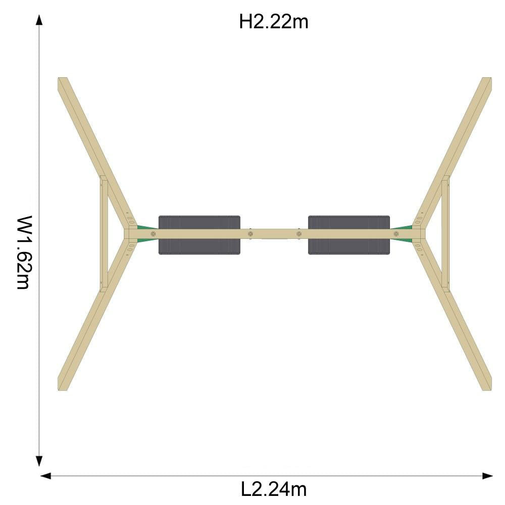 |PlumWoodenDoubleSwingSetCordDims|