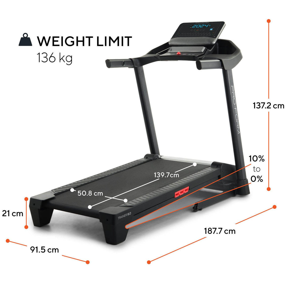 |ProFormTrainer90FoldingTreadmilDimensions|