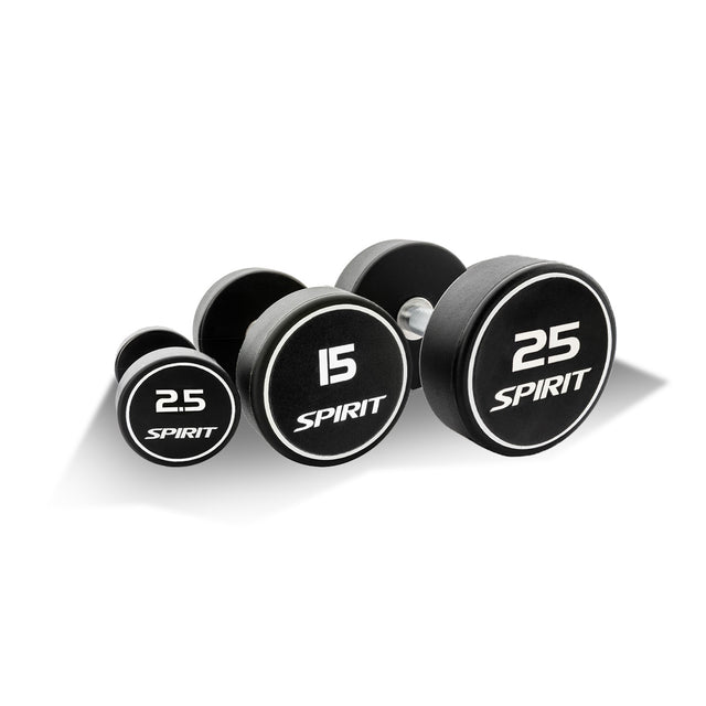|Spirit Fitness 2.5kg to 25kg Round CPU Dumbbells Set|