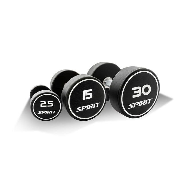 |Spirit Fitness 2.5kg to 30kg Round CPU Dumbbells Set|