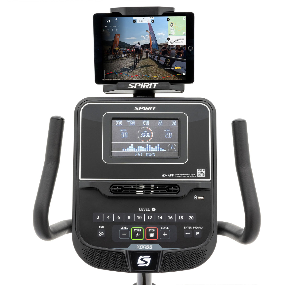 |SpiritXBR55RecumbentExerciseBike2023Console2|