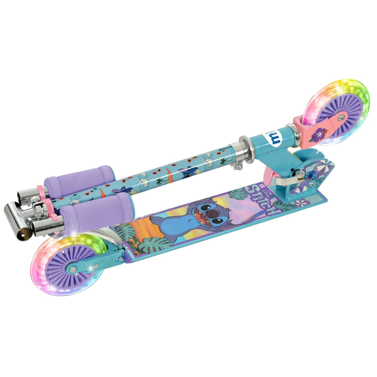 |StitchFoldingInlineScooterwithLightUpWheelsFolded|