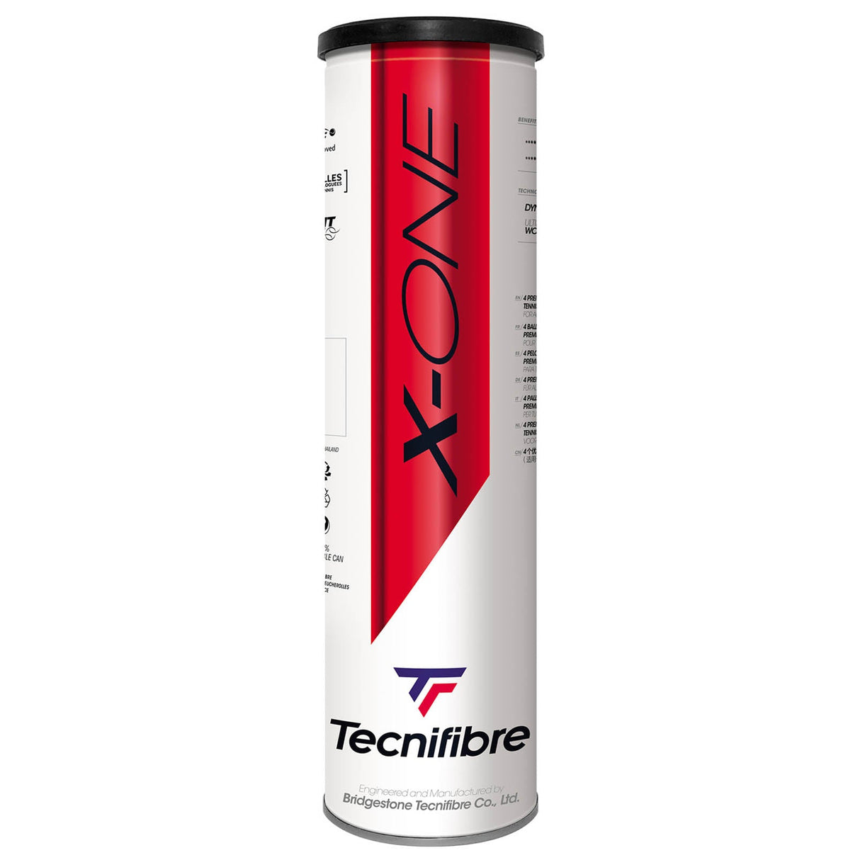 |Tecnifibre X-One Tennis Balls - Tube of 4 - Back|