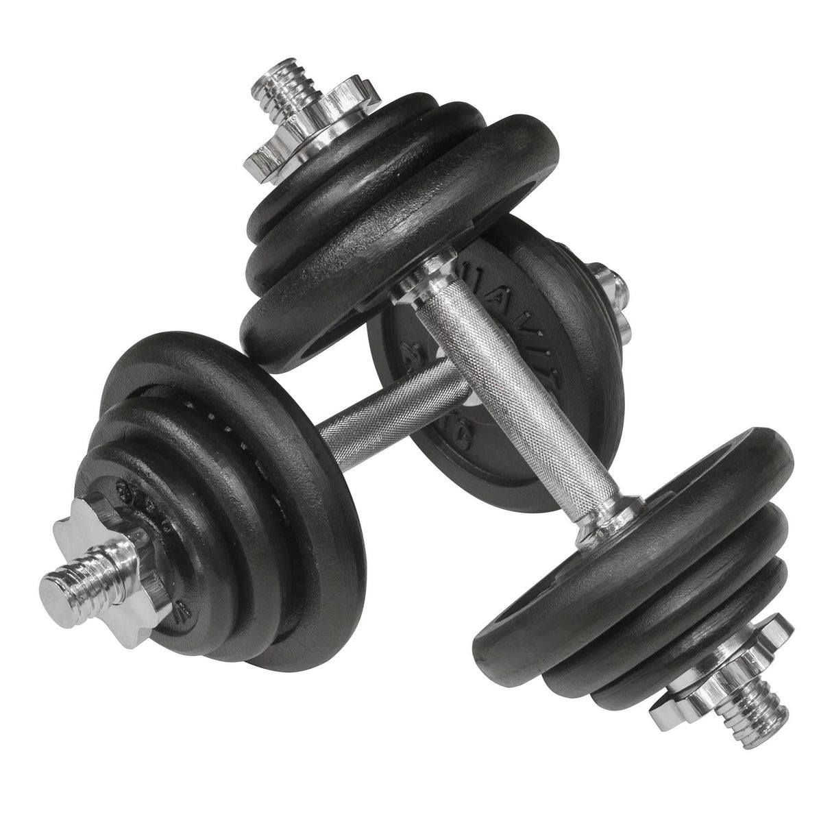 |Viavito 20kg Black Cast Iron Dumbbell Set|