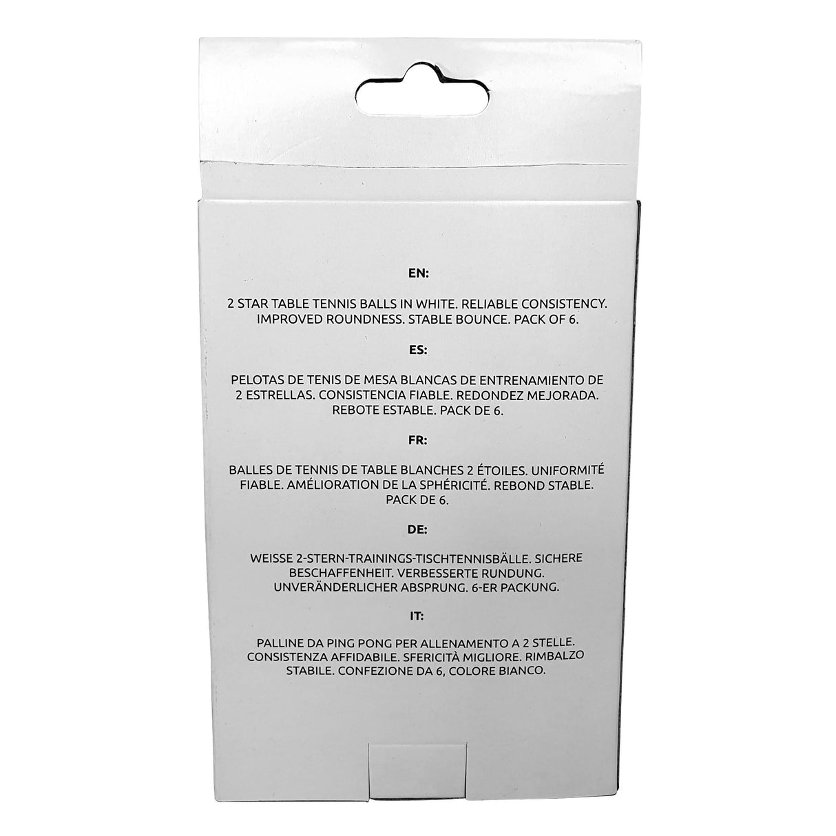 |Viavito Club Adept 2 Star Table Tennis Balls - Pack of 6 - New - Back|