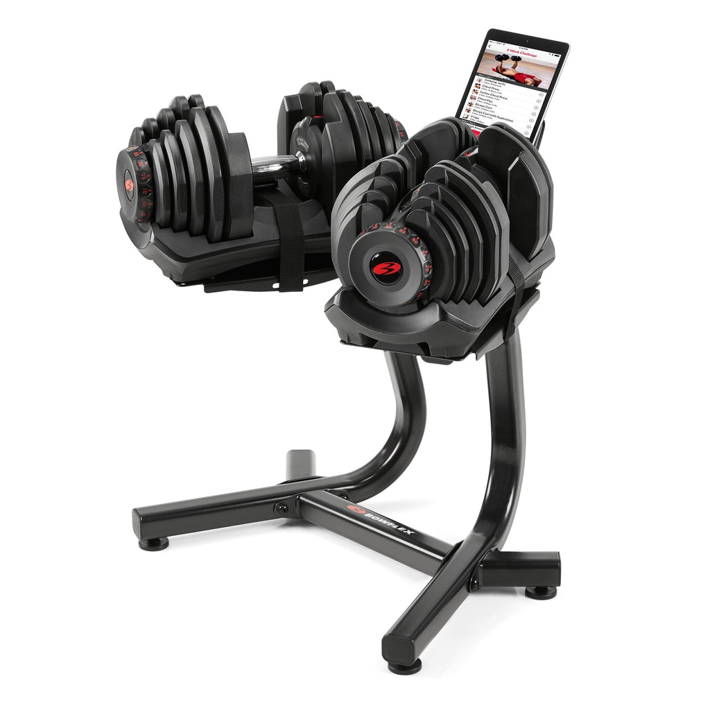 |Bowflex SelectTech Stand with Media Rack - In Use|
