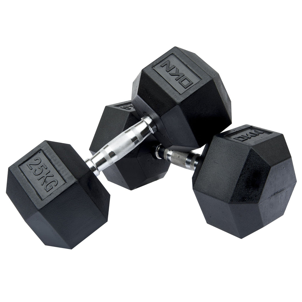 |DKN Rubber Hex Dumbbell 2 x 25kg|