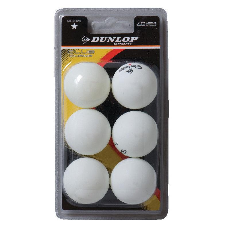 |Dunlop Club Championship 1 Star Table Tennis Balls - Pack of 6 2019|