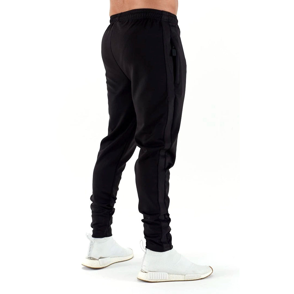 |Half Human Mens Poly Tapered Tracksuit Joggers - Back|