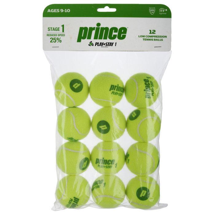 |Prince Play and Stay Stage 1 Green Dot Mini Tennis Balls - 12 Pack|