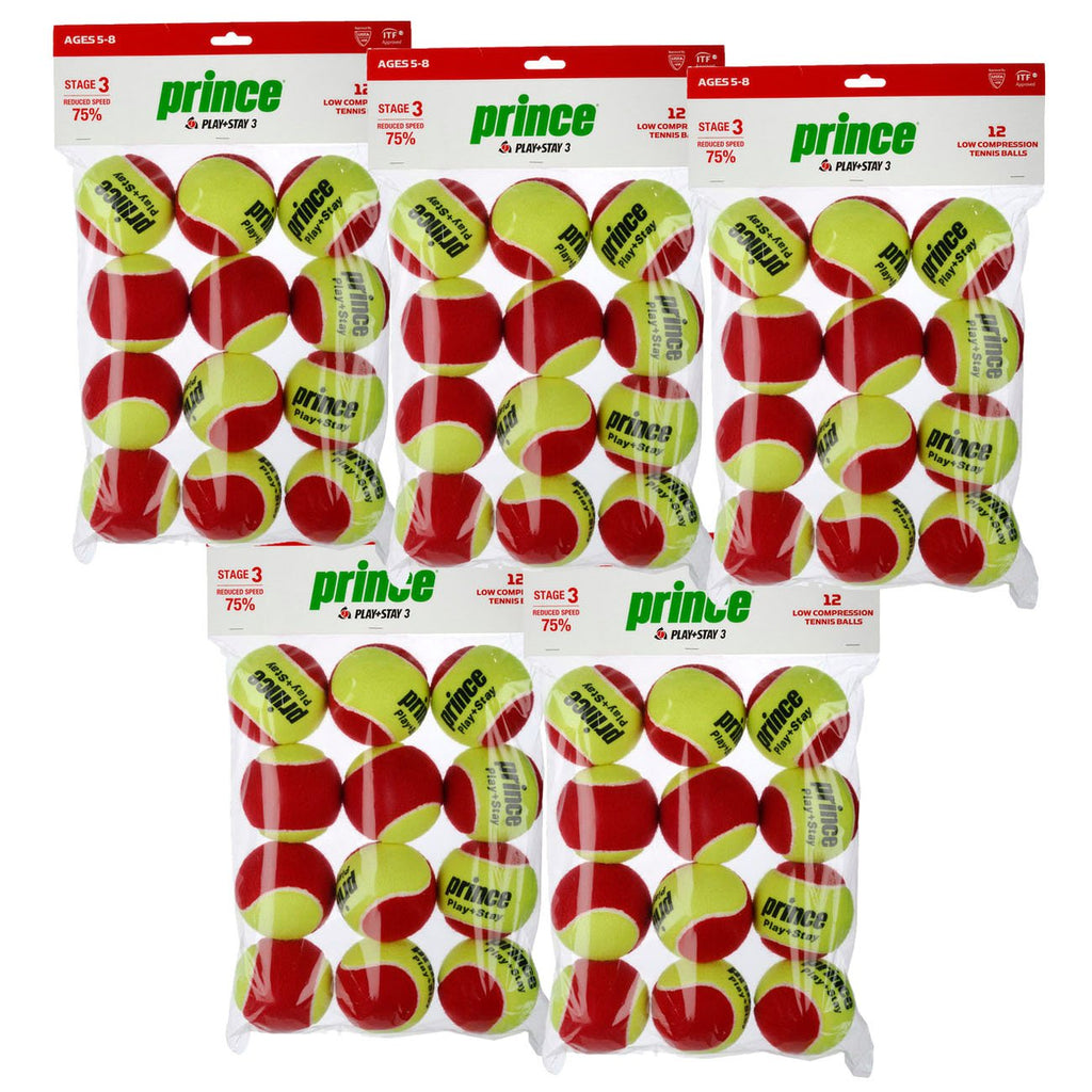 |Prince Play and Stay Stage 3 Red Felt Mini Tennis Balls - 5 Dozen Main|