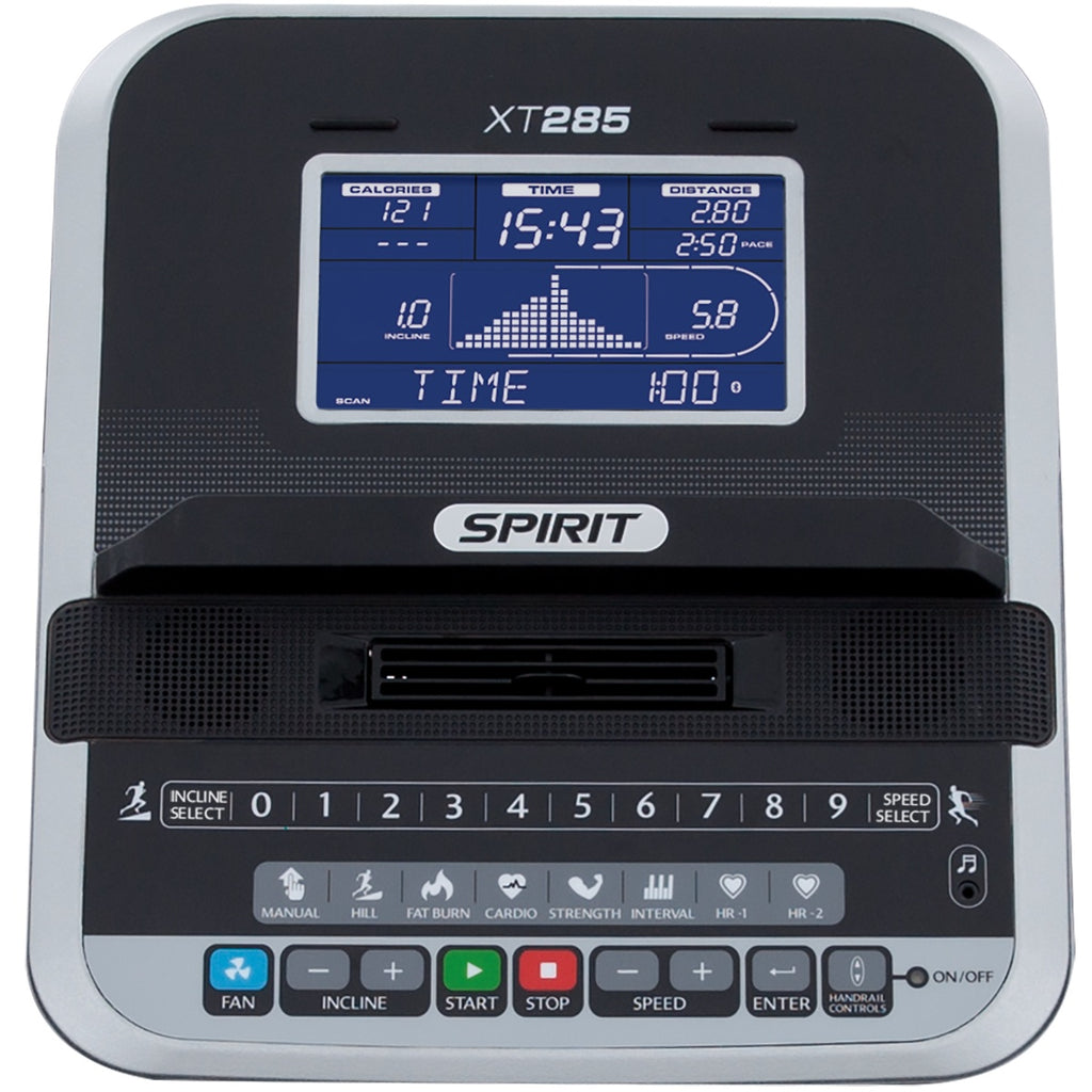 |Spirit XT285 Folding Treadmill - Console |
