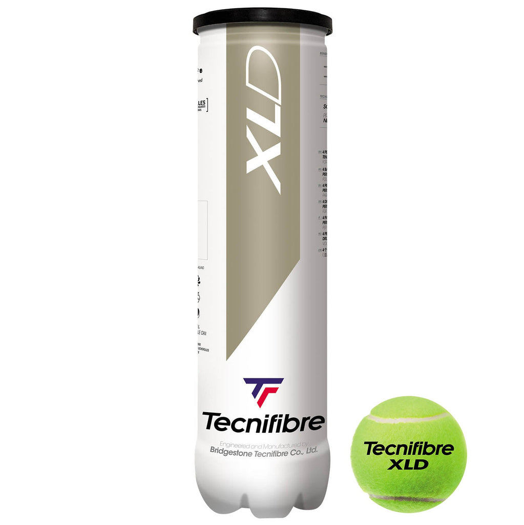 |Tecnifibre XLD Tennis Balls - Tube of 4 - Ball and Tube|