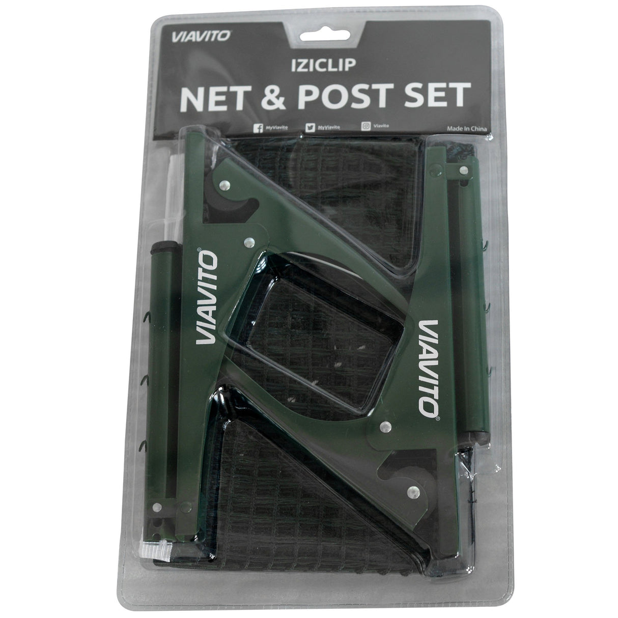 |Viavito Iziclip Table Tennis Net and Post Set - Posts Plus Net - Box|