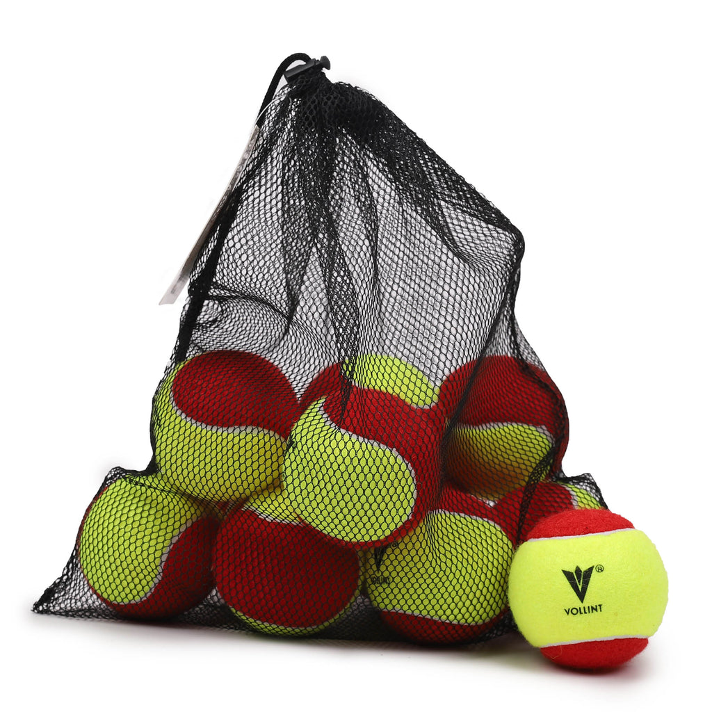 |Vollint Mini Red Felt Tennis Balls - Net Bag|