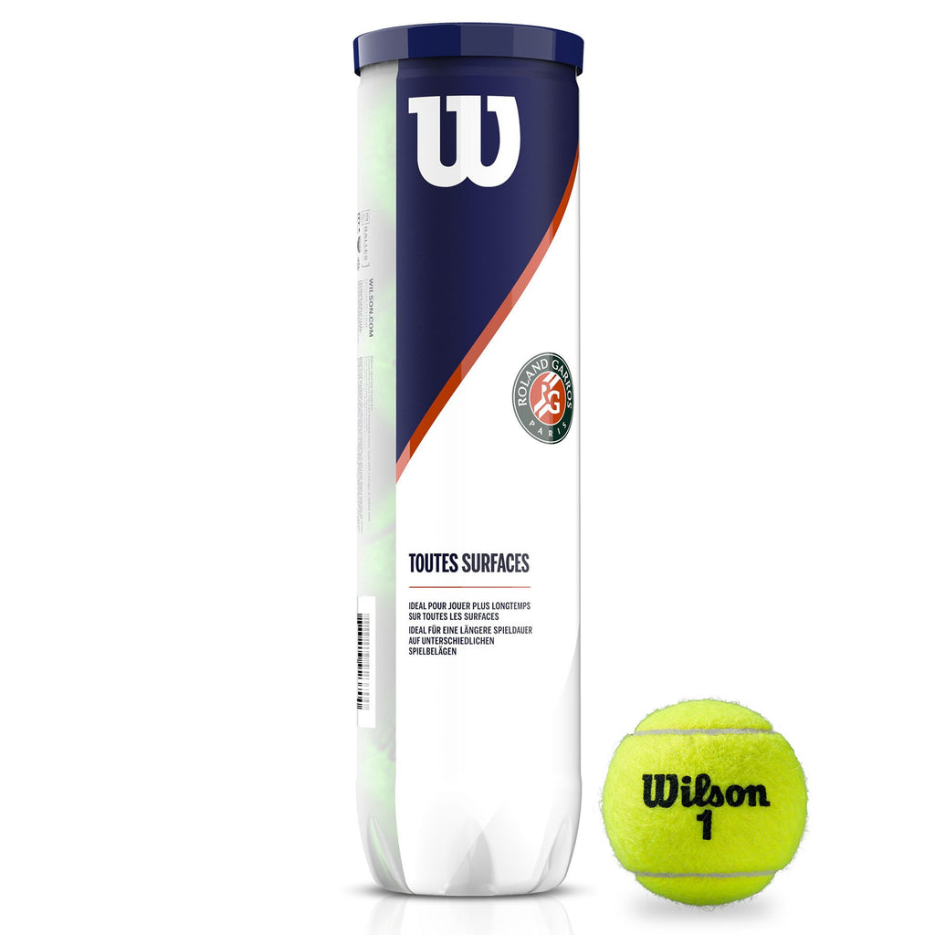 |Wilson Roland Garros All Court Tennis Balls - Tube of 4|