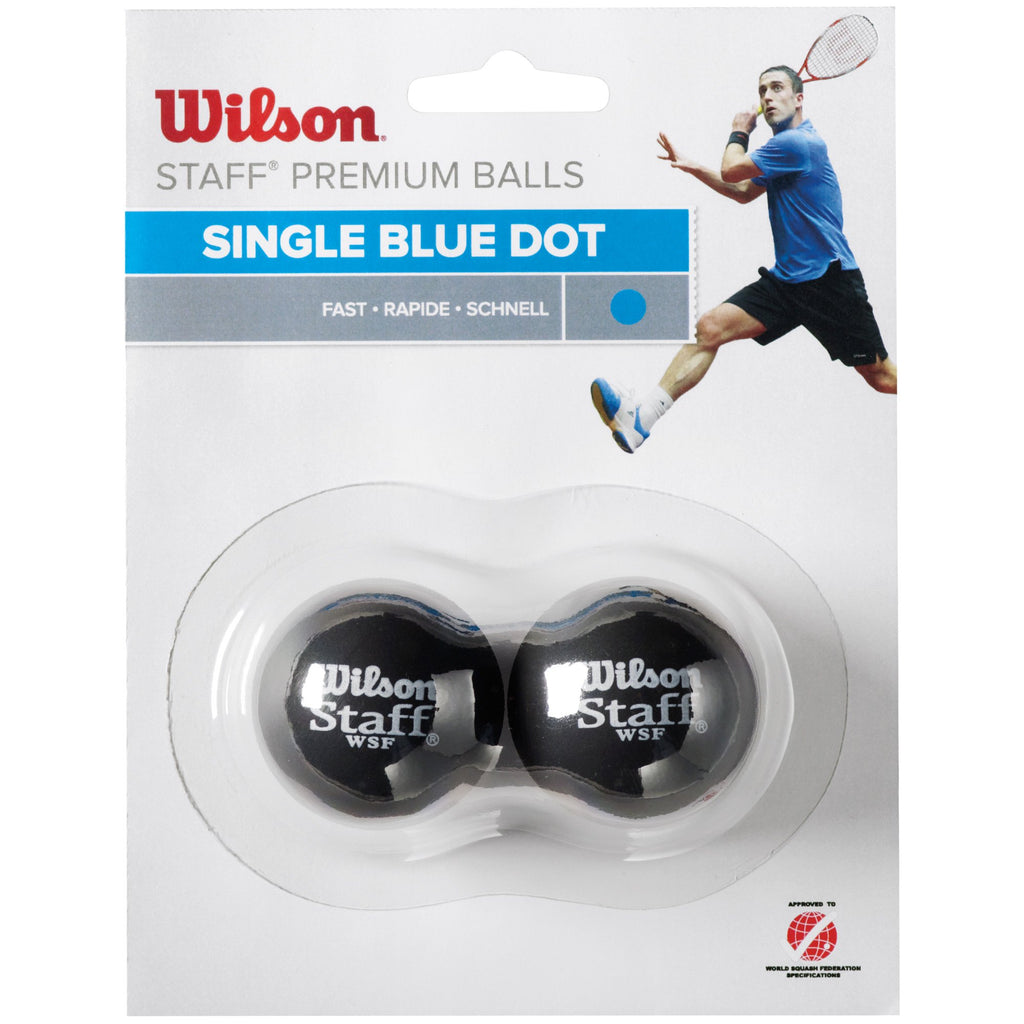 |Wilson Staff Blue Dot Squash Balls - Pack of 2|