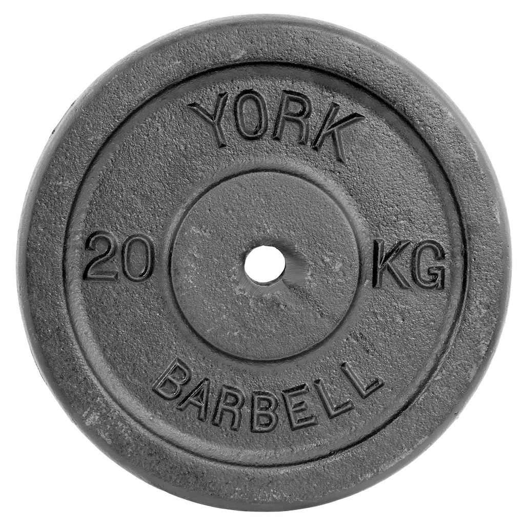 |York 20kg Black Cast Iron 1Inch Plate|