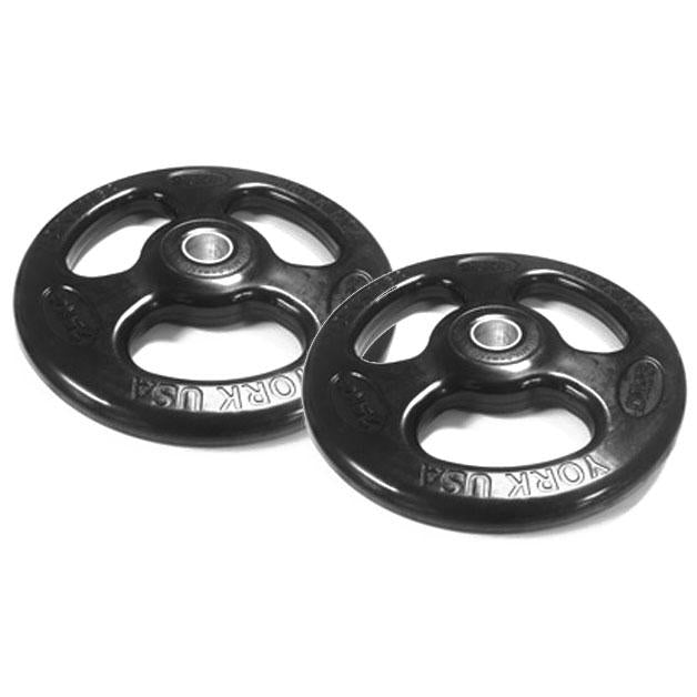 |York 2 x 25kg Rubber ISO-Grip Weight Plates|