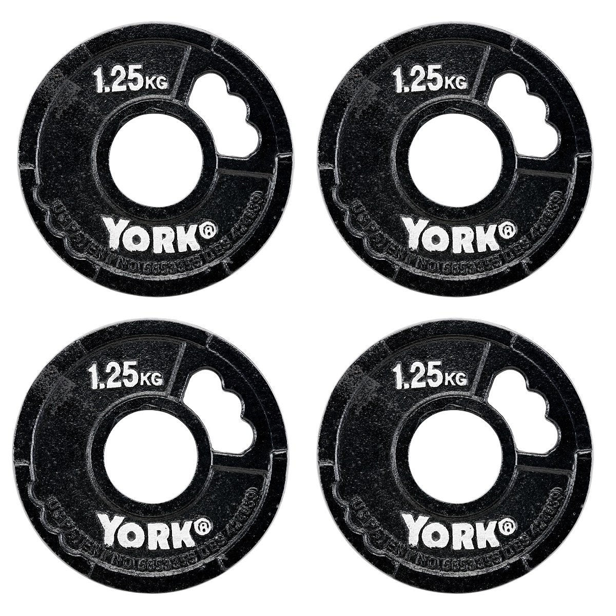 |York 4 x 1.25kg G2 Cast Iron Olympic Weight Plates|