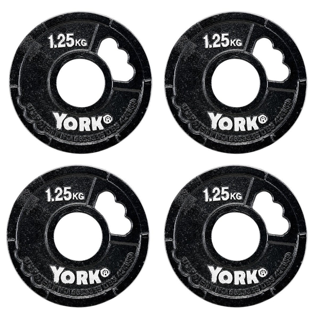 |York 4 x 1.25kg G2 Cast Iron Olympic Weight Plates|