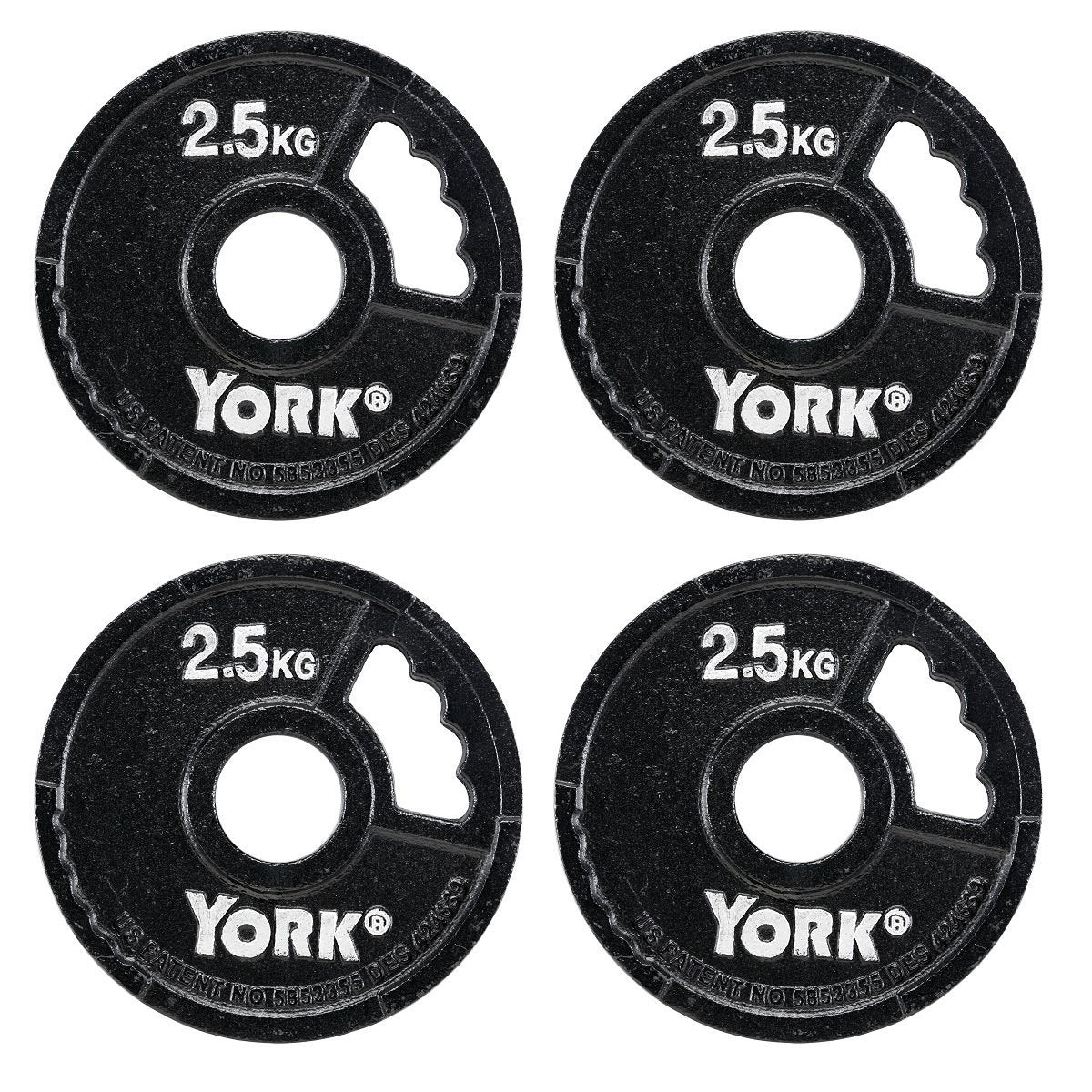 |York 4 x 2.5kg G2 Cast Iron Olympic Weight Plates|