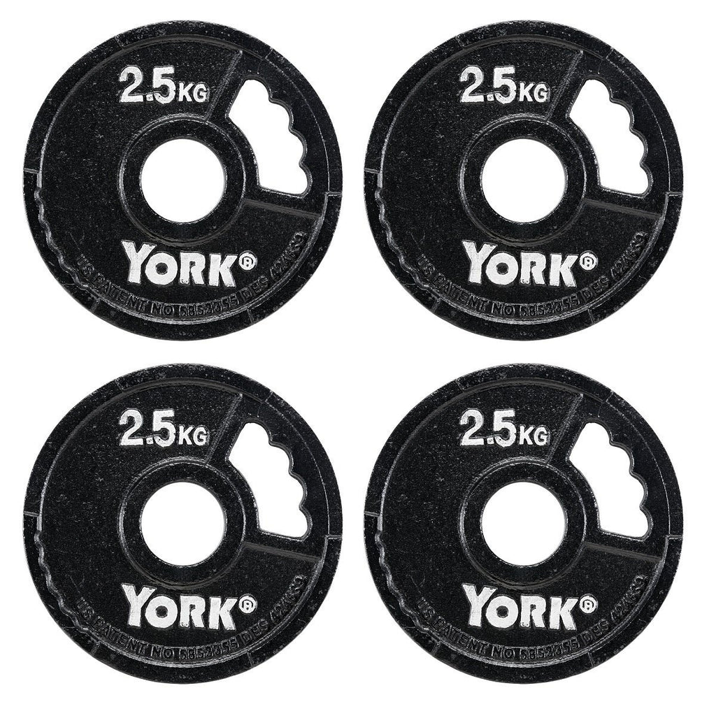 |York 4 x 2.5kg G2 Cast Iron Olympic Weight Plates|