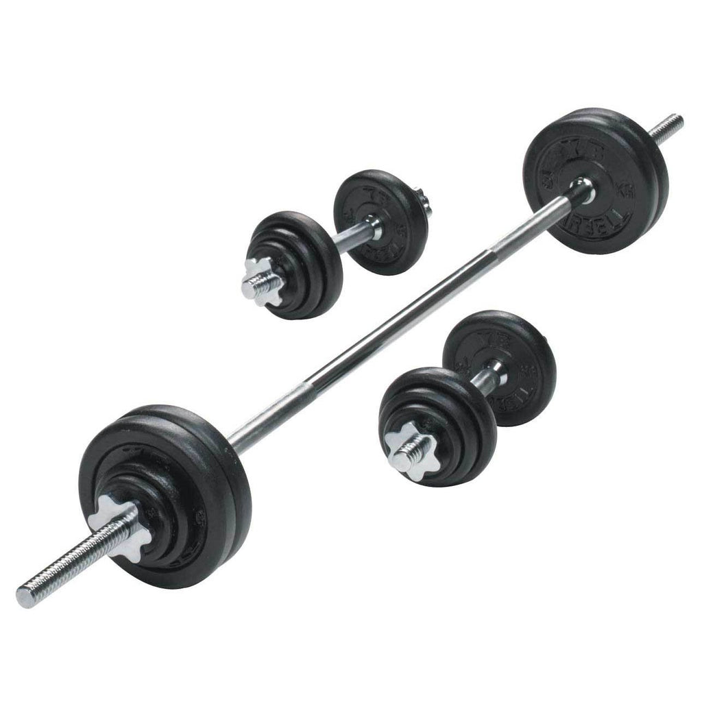 |York B540 Weight Bench with 50kg Barbell Dumbbell Set 1|