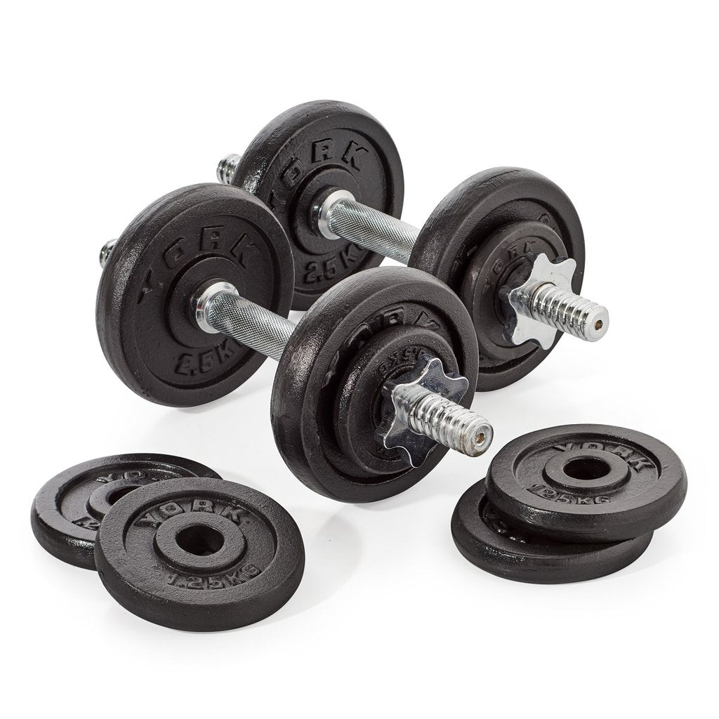 |York Fitness 20kg Cast Iron Dumbell Set With Case - Dumbbells2|
