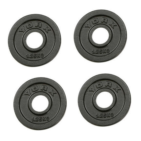 |York 4x 1.25kg Hammertone Cast Iron Olympic Plates|