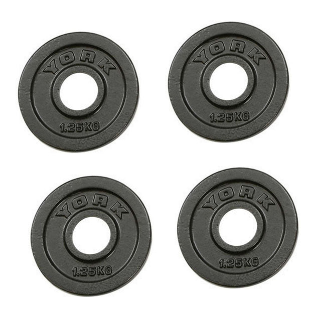 |York 4x 1.25kg Hammertone Cast Iron Olympic Plates|