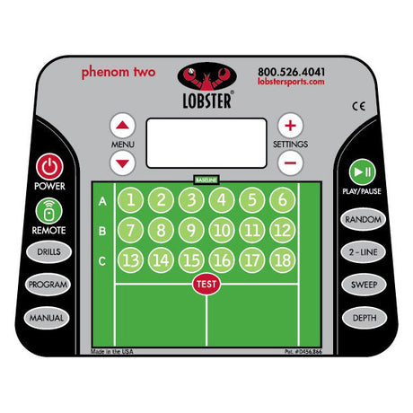 |Lobster Phenom 2 Tennis Ball Machine - Control Panel|